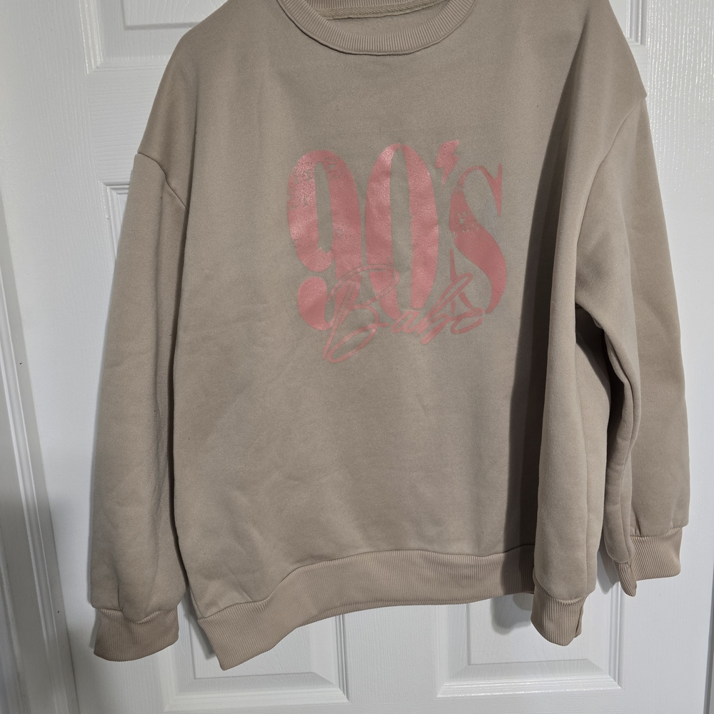 90's Graphic Beige Sweatshirt